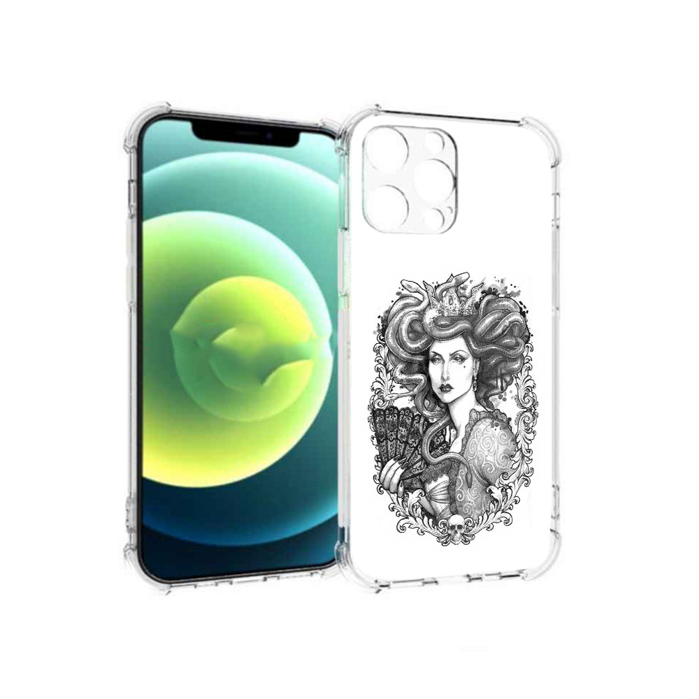

Чехол MyPads Tocco для Apple iPhone 13 Pro медуза черно белый (PT163086.612.472), Прозрачный, Tocco