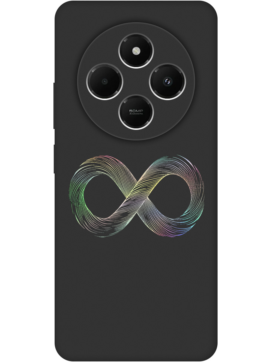 

Силиконовый чехол на Xiaomi Redmi 14C / Poco C75 с принтом матовый черный 846071, Черный;серебристый, 786715761