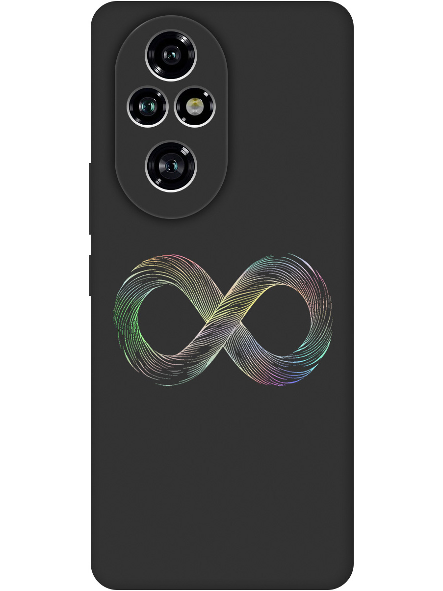 

Силиконовый чехол на Honor 200 pro с принтом "Знак бесконечность" матовый черный, Черный;серебристый, 783979661