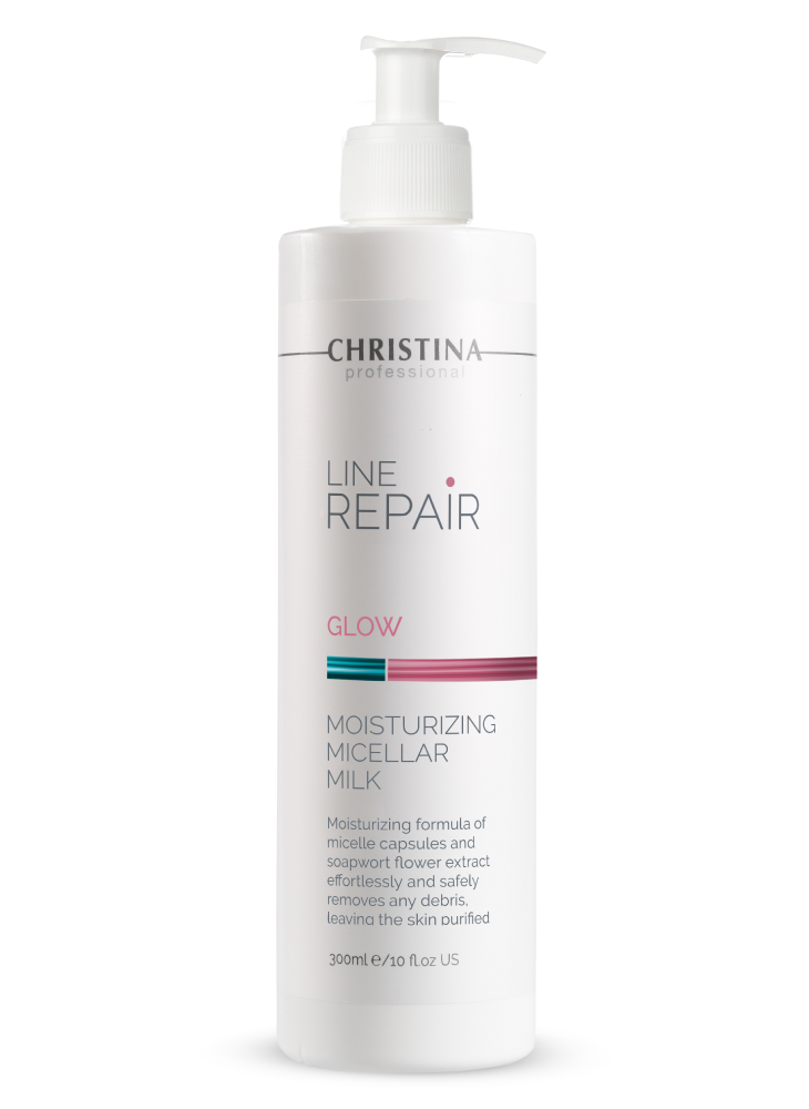 Мицеллярное молочко Christina Увлажняющее Line Repair Glow Moisturizing Micellar 300 мл aravia laboratories очищающее мицеллярное молочко для демакияжа micellar make up remover