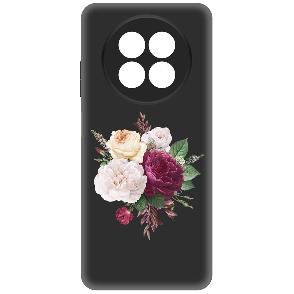 

Чехол-накладка Krutoff Soft Case Цветочная композиция для Realme 12 5G черный