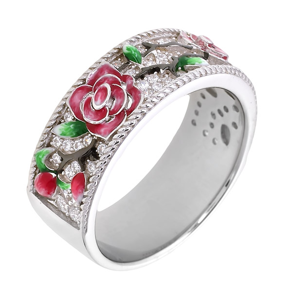 

Кольцо женское Balex Jewellery 1452920004 из серебра эмаль/фианит, р. 18.5, 1452920004