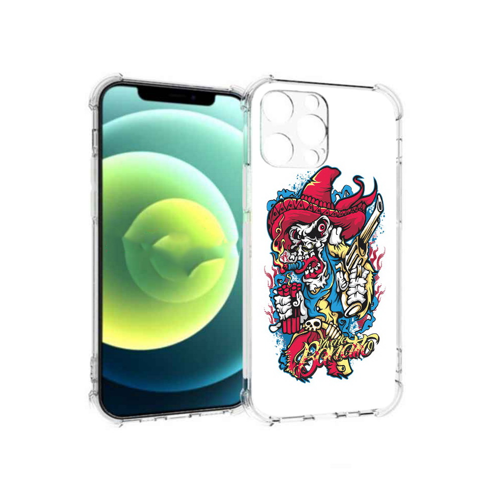 

Чехол MyPads Tocco для Apple iPhone 13 Pro нарисованный скелет с писталетом, Прозрачный, Tocco
