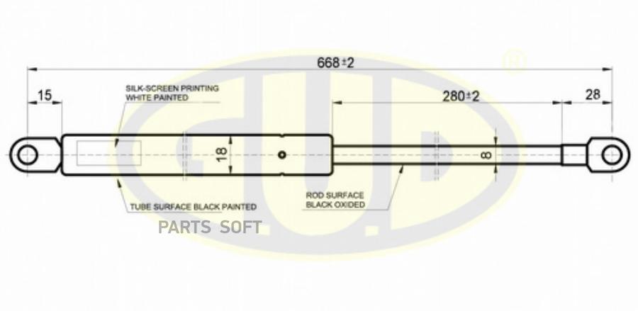 Амортизатор Капота GUD GGS010109