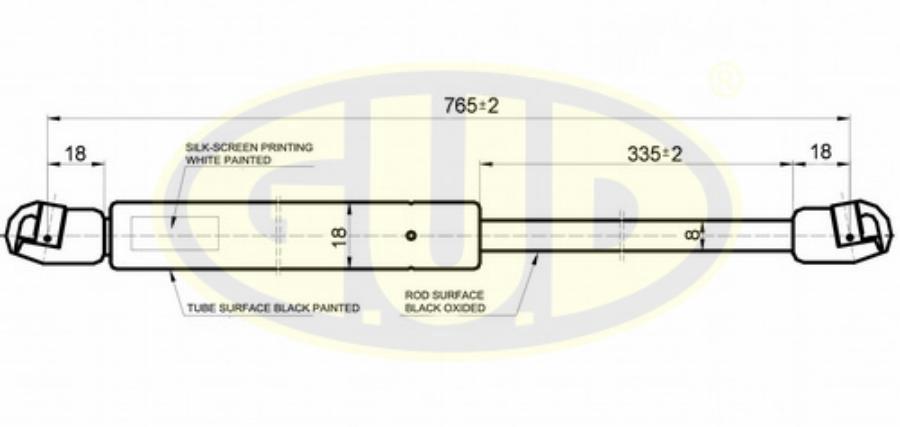 Амортизатор Капота GUD GGS010115