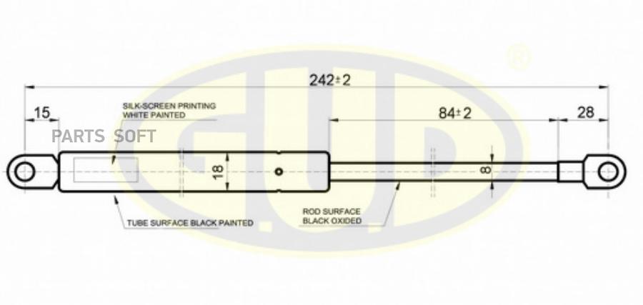 Амортизатор Капота GUD GGS010122