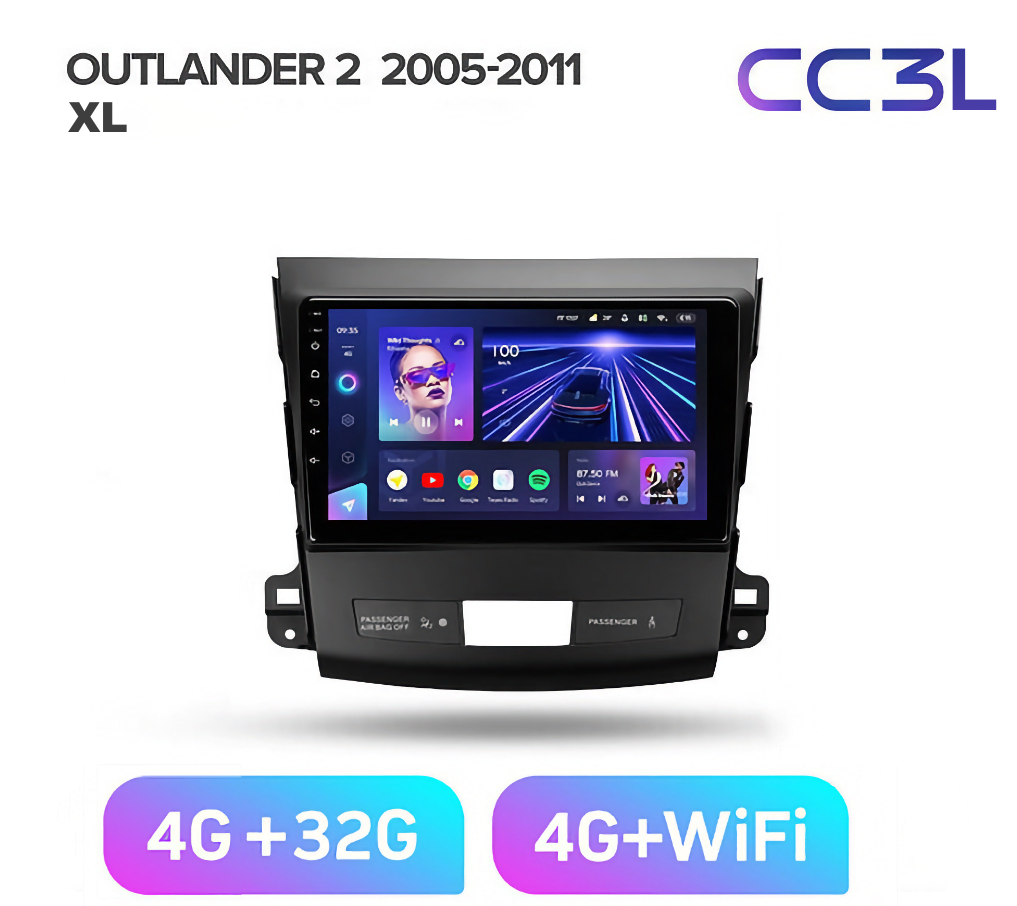 

Автомагнитола Teyes CC3L 4/32 Mitsubishi Outlander 2 XL 2005-2011, CC3L