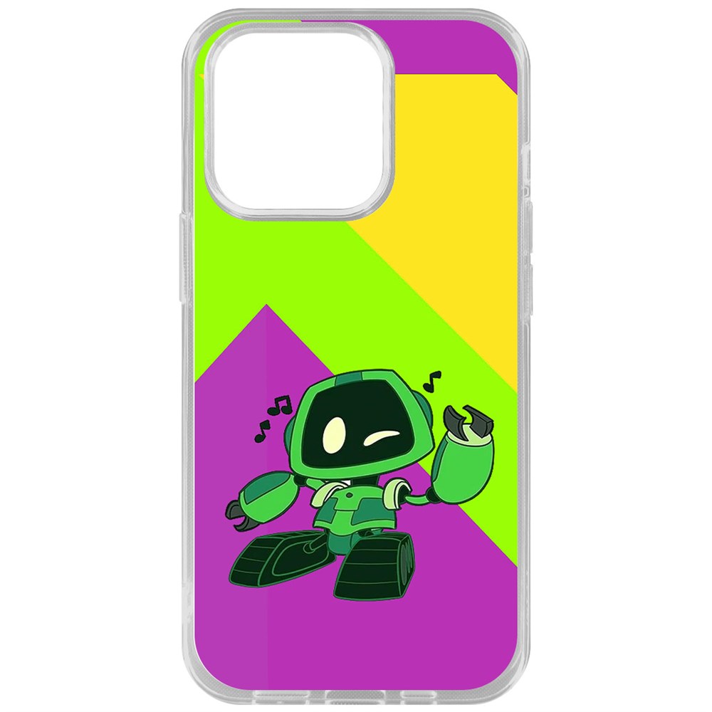

Чехол-накладка Krutoff Clear Case Хаги Ваги - Буги-бот для iPhone 14 Pro, Прозрачный