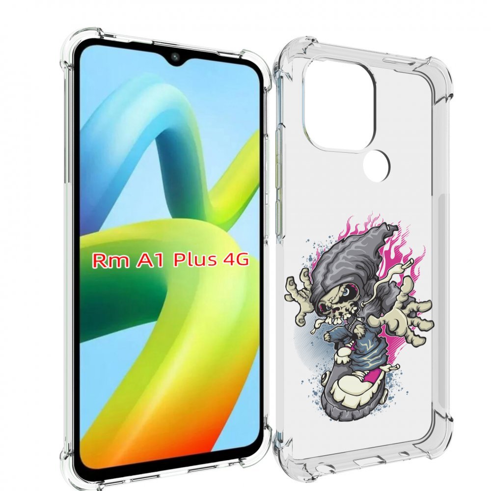 фото Чехол mypads нарисованный скелет на скейт борде для xiaomi redmi a1 plus +