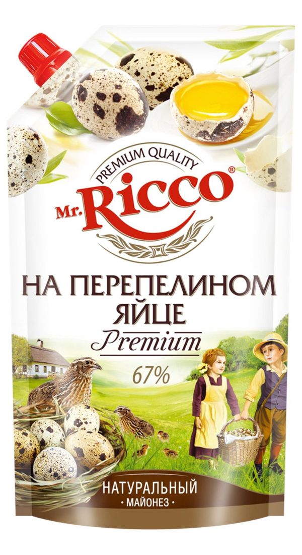 Майонез Mr.Ricco Premium на перепелином яйце 67% 630 г