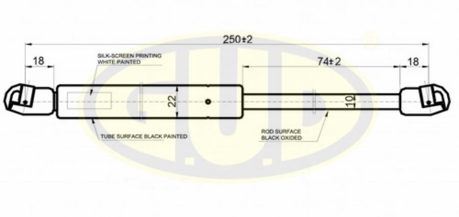 Амортизатор Капота GUD GGS010143