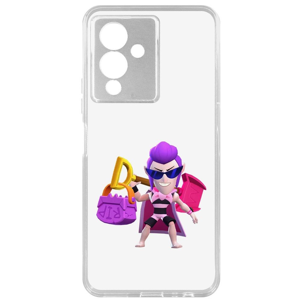 

Чехол-накладка Кейс Brawl Stars-Пляжный Мортис для Infinix Note 12 Pro 5G, Прозрачный