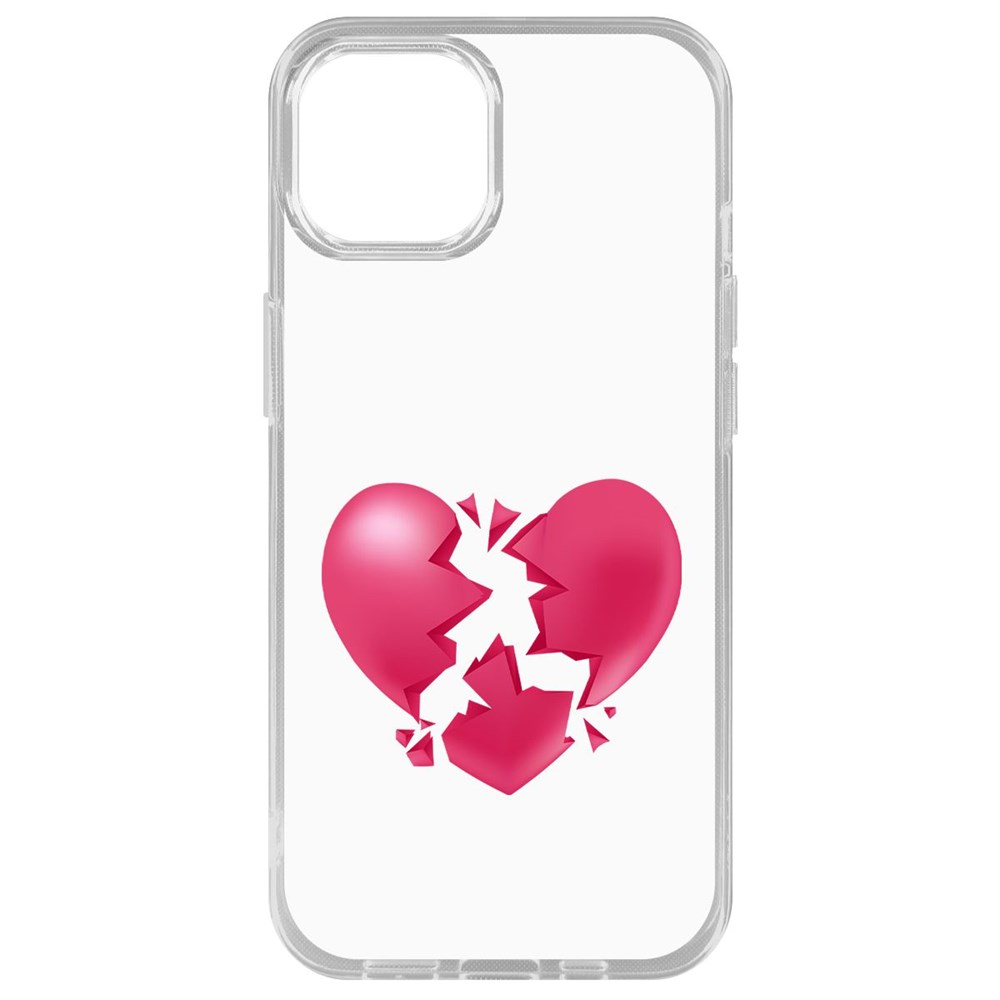 

Чехол-накладка Krutoff Clear Case Разбитое сердце для iPhone 14 Plus