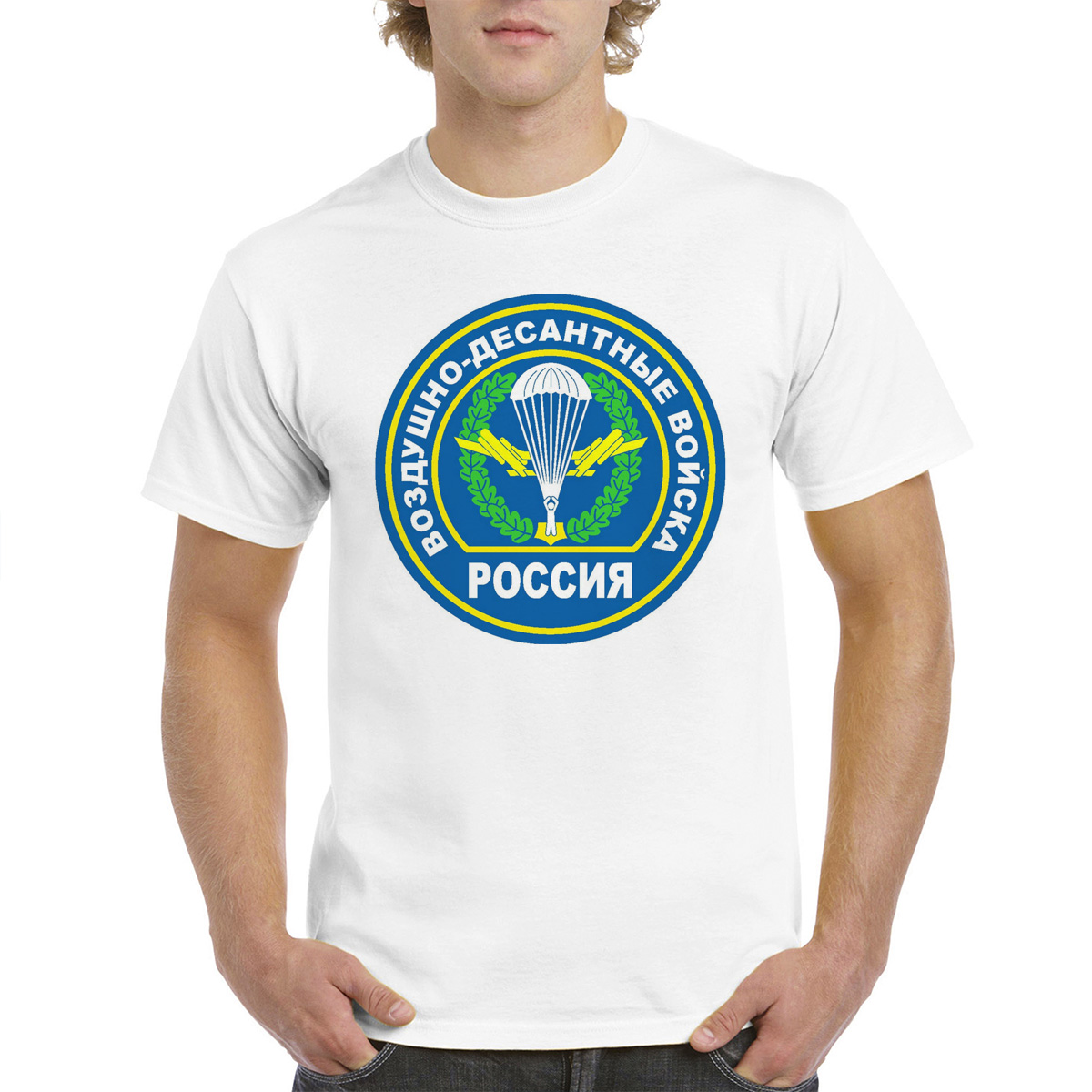 

Футболка унисекс coolpodarok ВДВ Россия белая 54 RU, Белый, M0113590