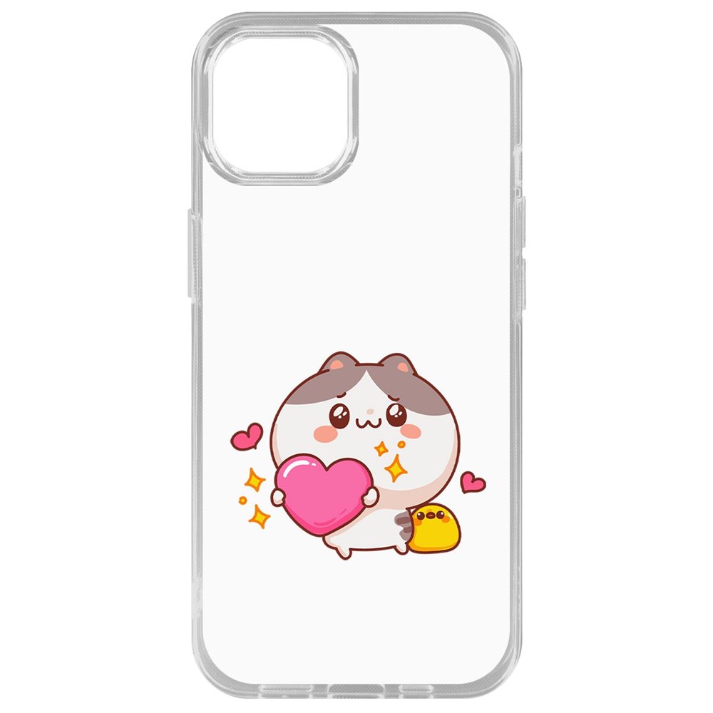 

Чехол-накладка Krutoff Clear Case Сердце для тебя для iPhone 14 Plus, Прозрачный