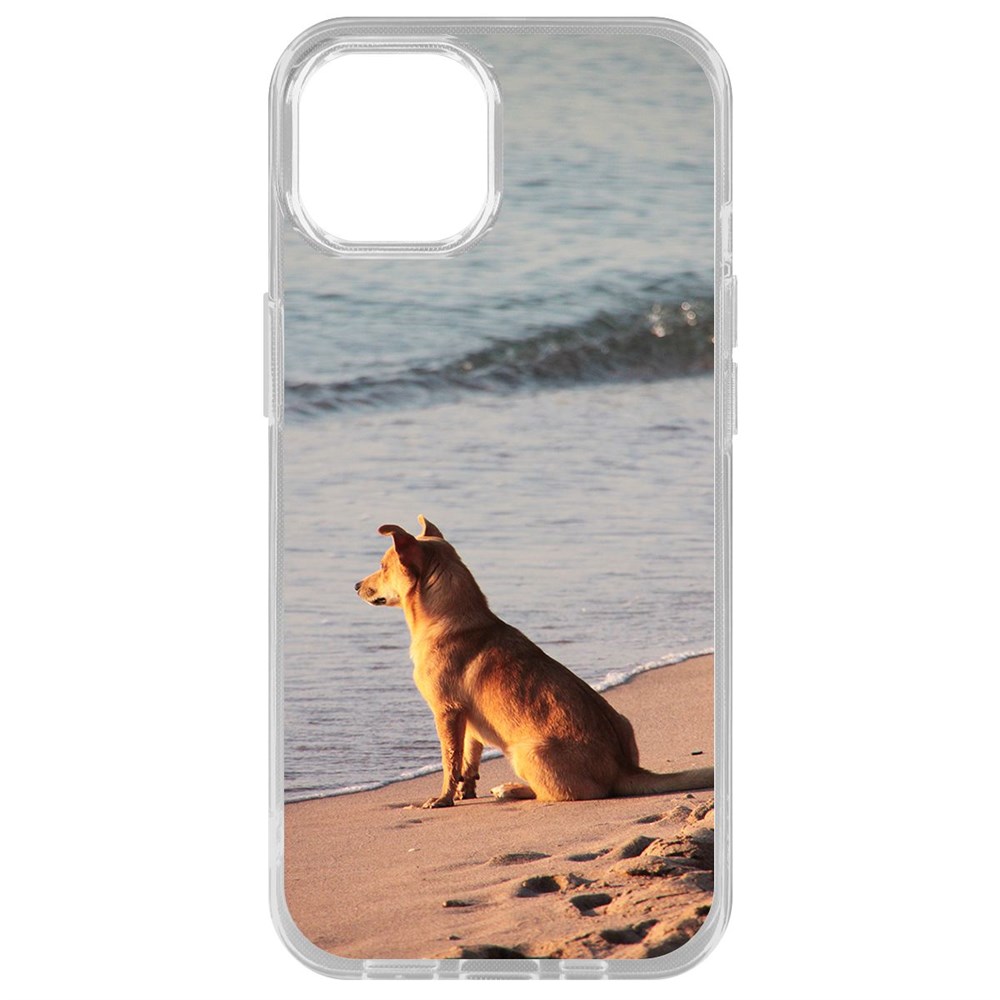 

Чехол-накладка Krutoff Clear Case На берегу для iPhone 14 Plus, Прозрачный