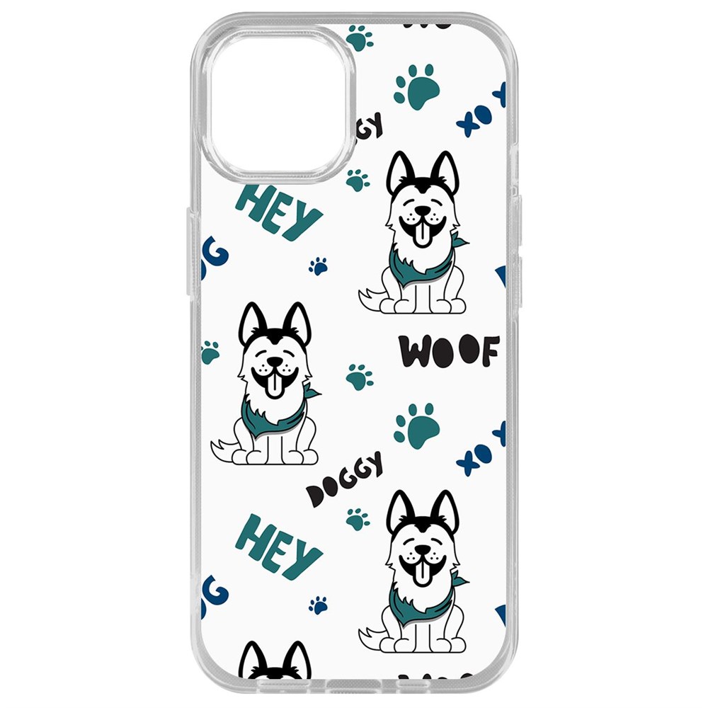 

Чехол-накладка Krutoff Clear Case Собаки паттерн 3 для iPhone 14 Plus, Прозрачный