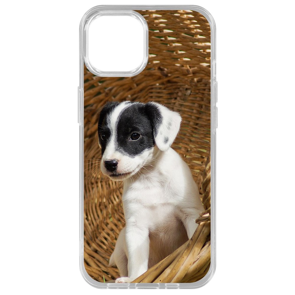 фото Чехол-накладка krutoff clear case щенок в корзине для iphone 14 plus