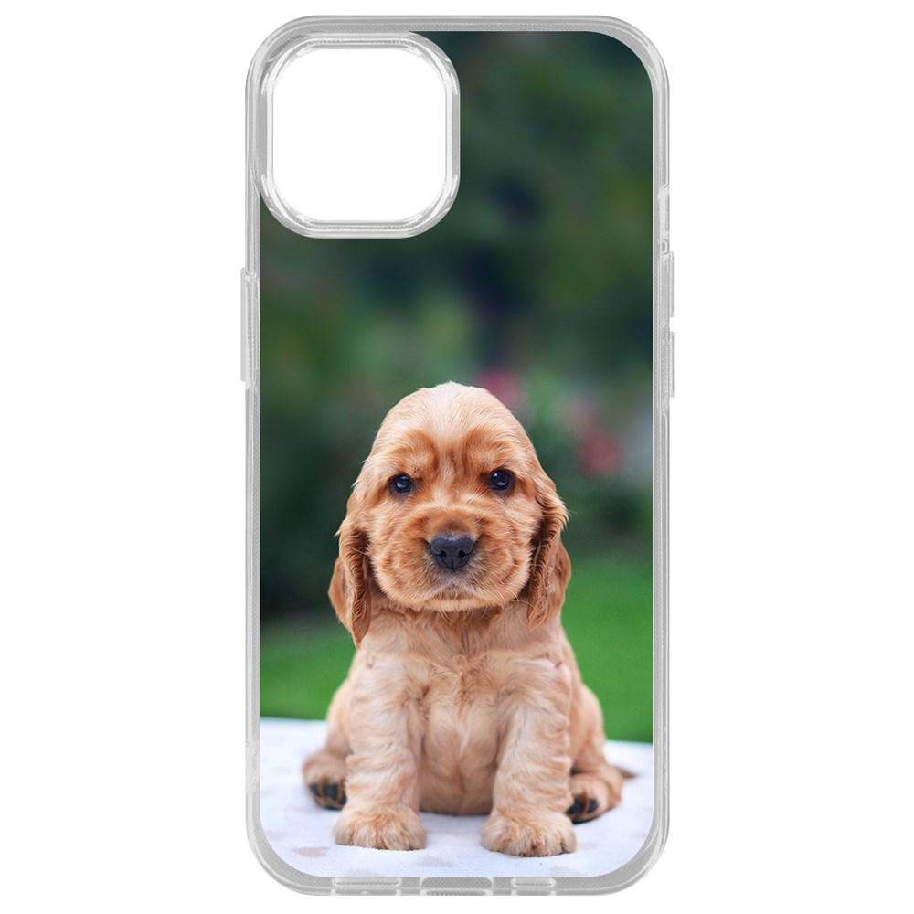 

Чехол-накладка Krutoff Clear Case Щенок кокер-спаниеля для iPhone 14 Plus, Прозрачный