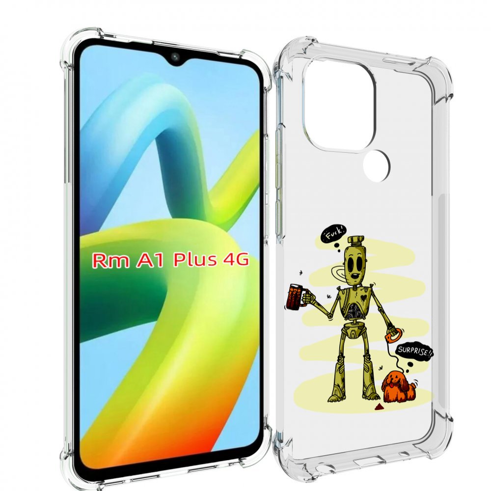 

Чехол MyPads прикольный робот для Xiaomi Redmi A1 Plus +, Прозрачный, Tocco