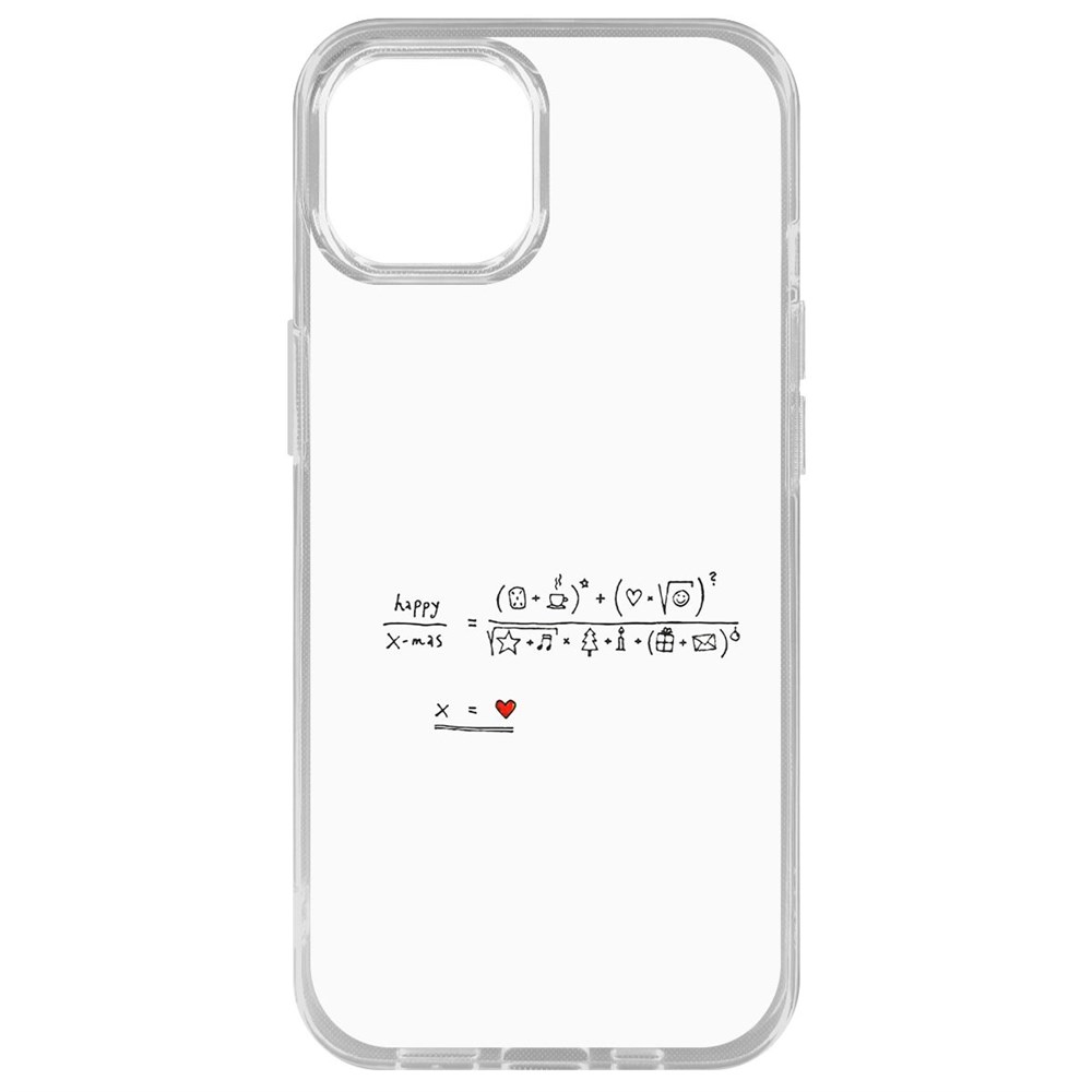 

Чехол-накладка Krutoff Clear Case Праздничная формула для iPhone 14 Plus, Прозрачный