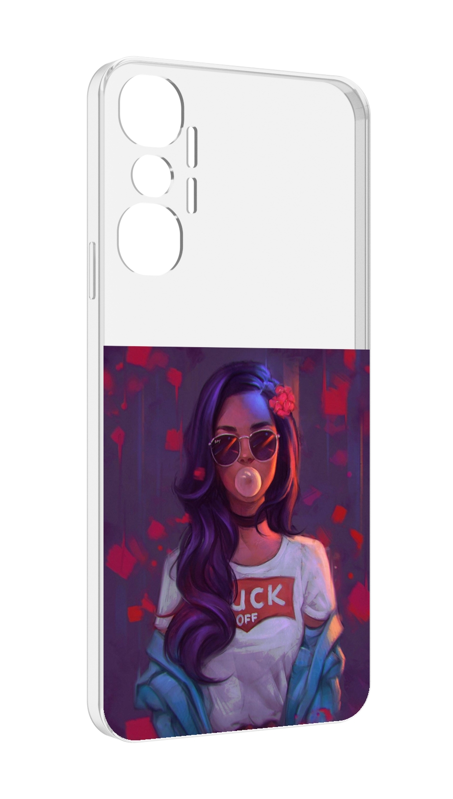 

Чехол MyPads девушка-с-жвачкой женской для Infinix Hot 20 4G, Прозрачный, Tocco