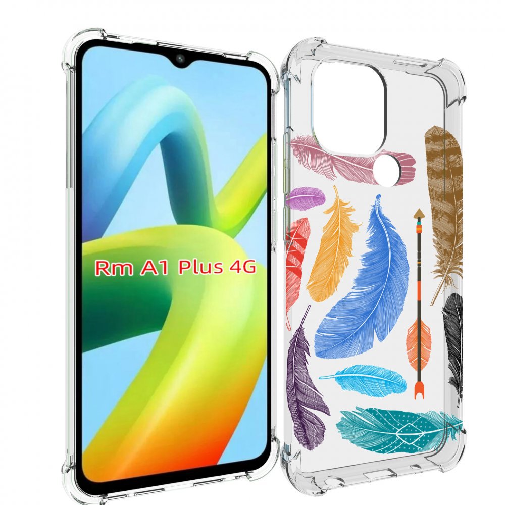 

Чехол MyPads разноцветные перья для Xiaomi Redmi A1 Plus +, Прозрачный, Tocco