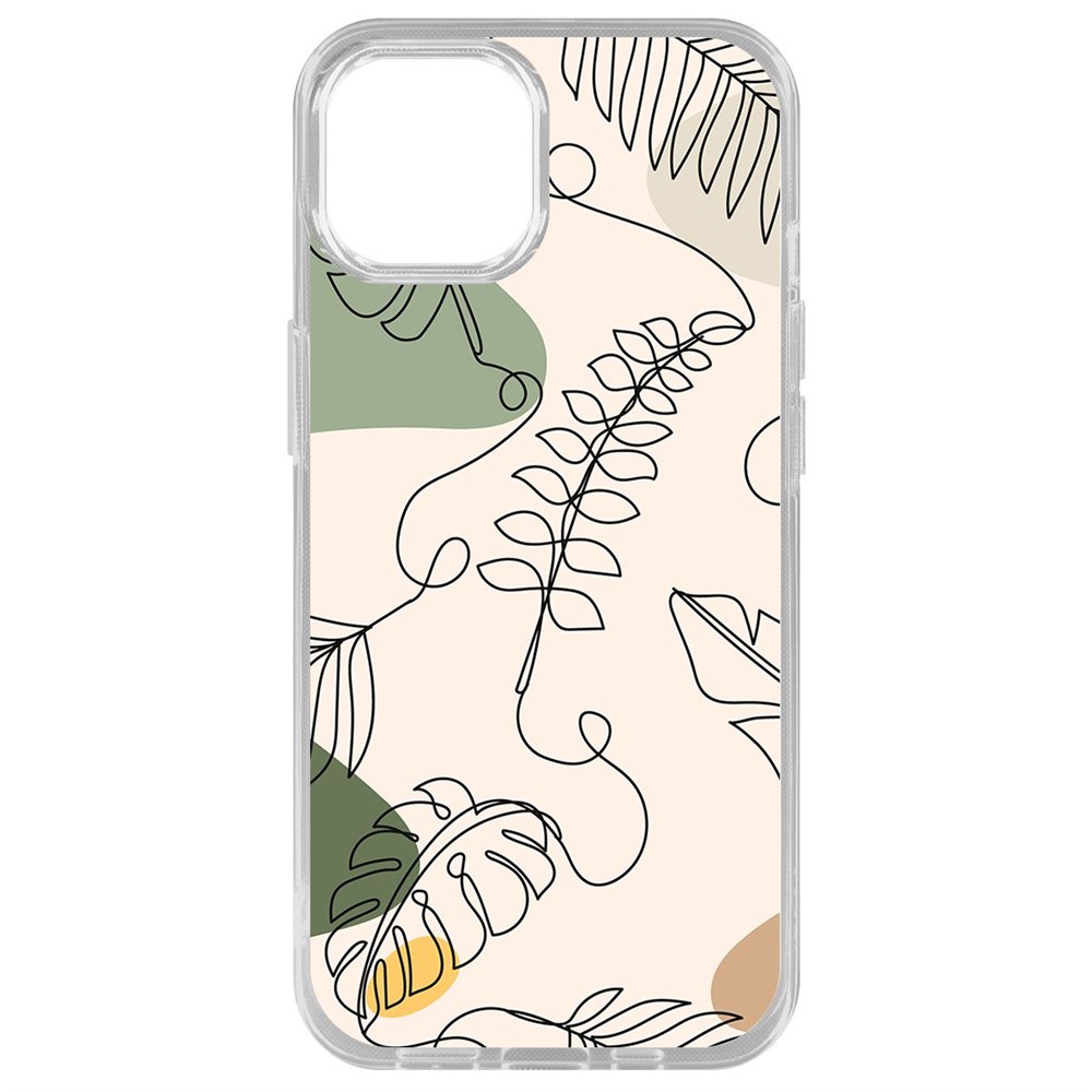 

Чехол-накладка Krutoff Clear Case Линия весны для iPhone 14 Plus, Прозрачный