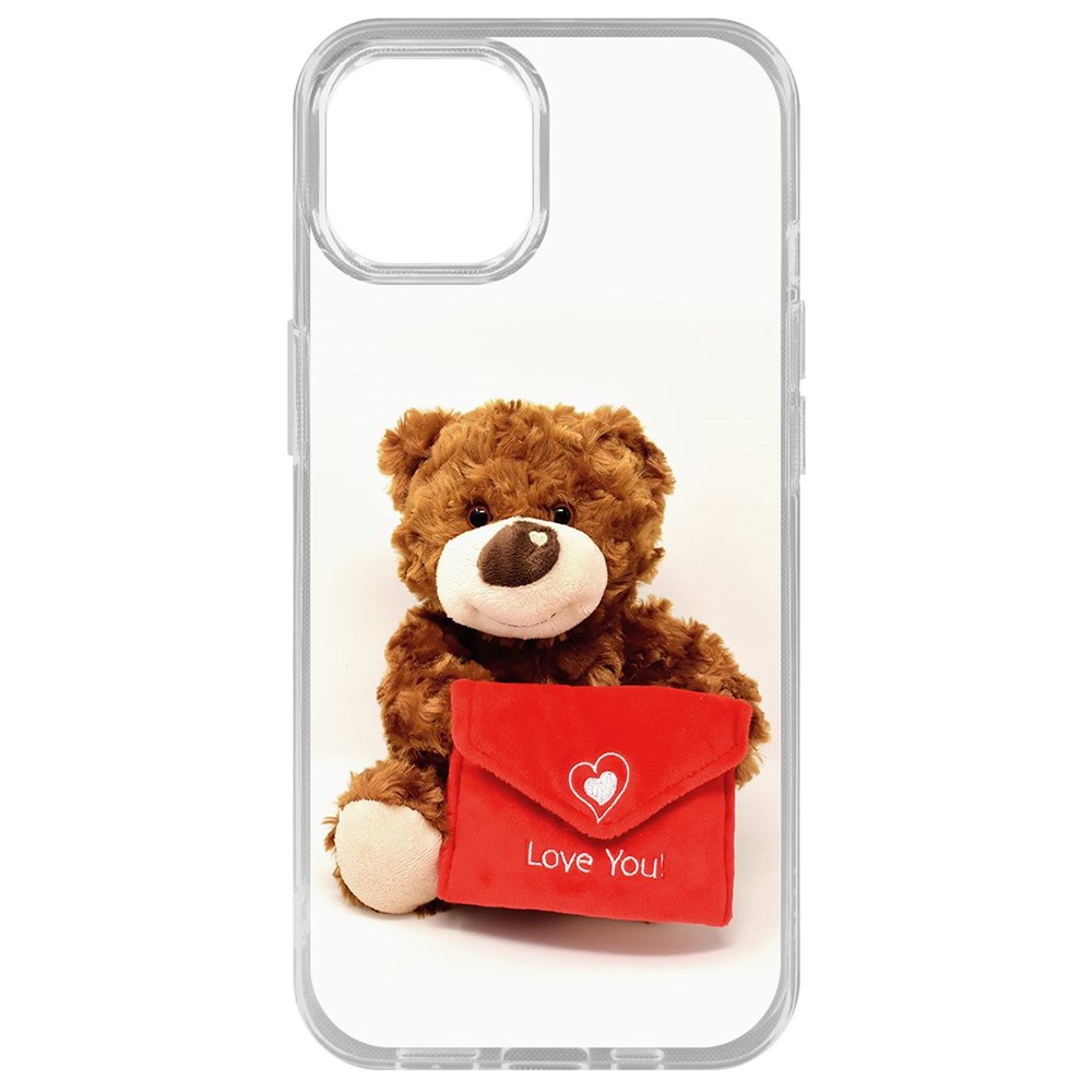 

Чехол-накладка Krutoff Clear Case Медвежонок тебя любит для iPhone 14 Plus, Прозрачный