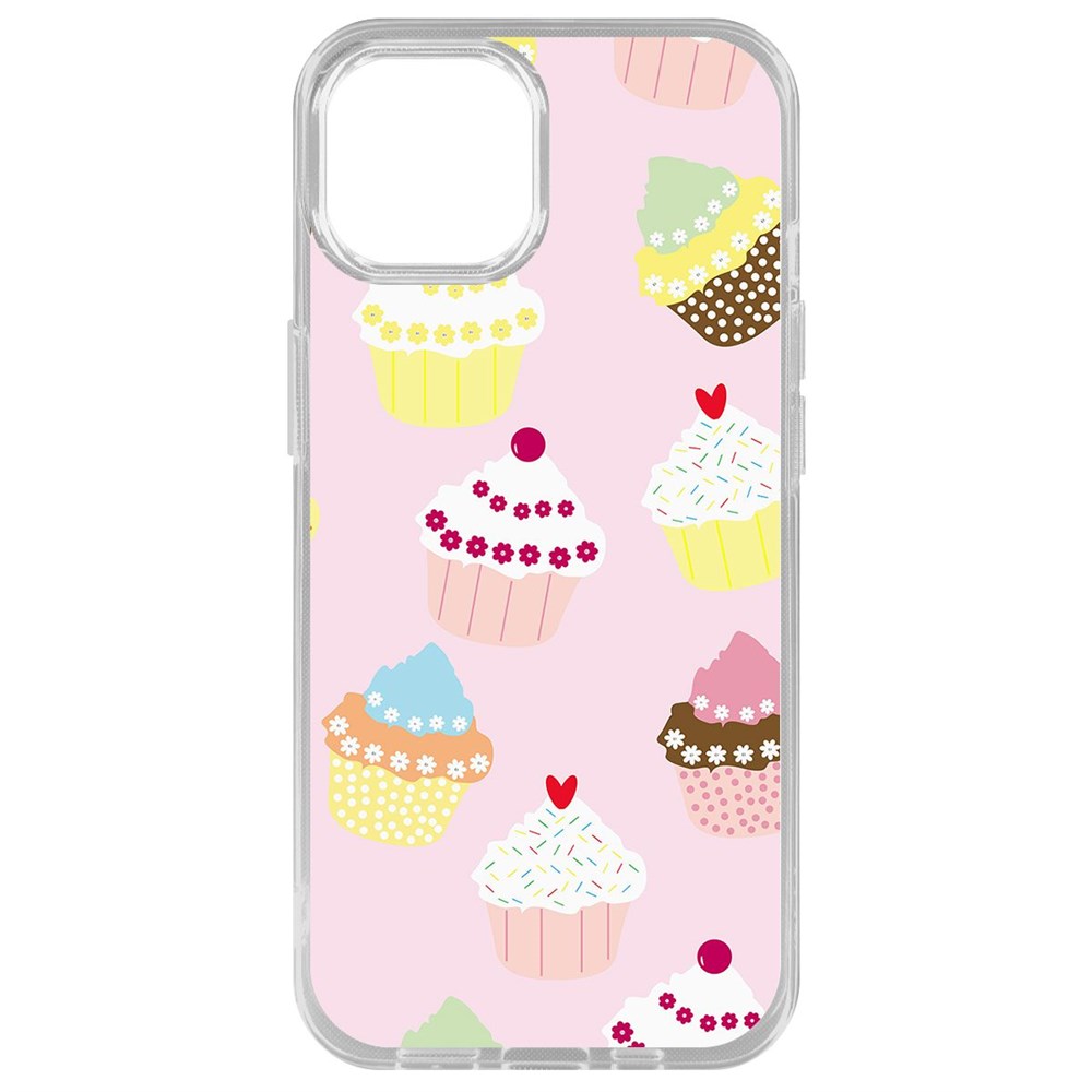 

Чехол-накладка Krutoff Clear Case Пироженки для iPhone 14 Plus, Прозрачный