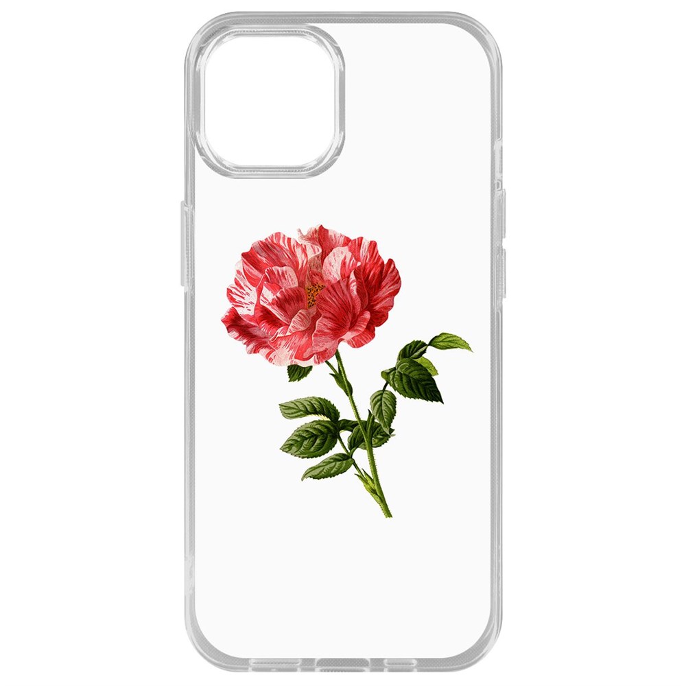 

Чехол-накладка Krutoff Clear Case Рисованная роза для iPhone 14 Plus, Прозрачный