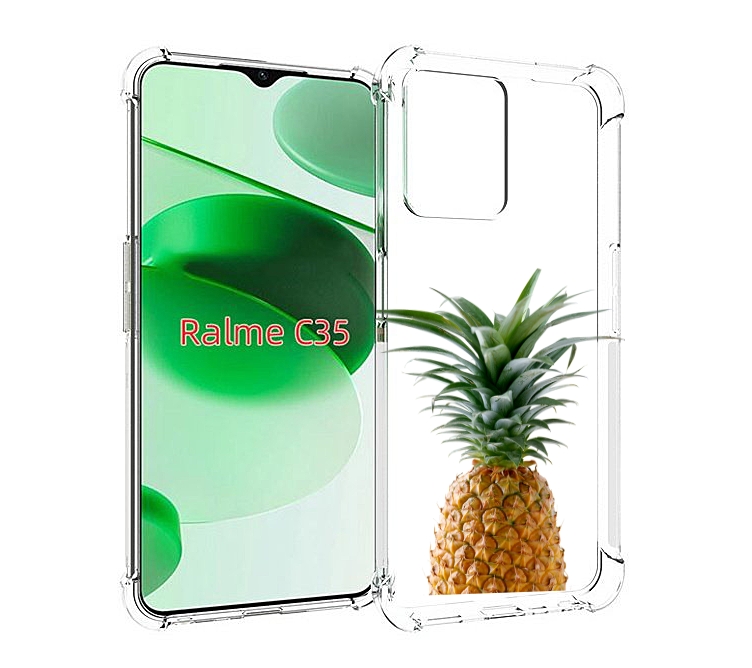 

Чехол MyPads ананас для Realme C35 / Narzo 50A Prime, Прозрачный, Tocco