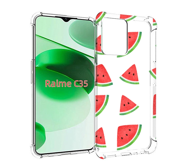 

Чехол MyPads арбузики для Realme C35 / Narzo 50A Prime, Прозрачный, Tocco