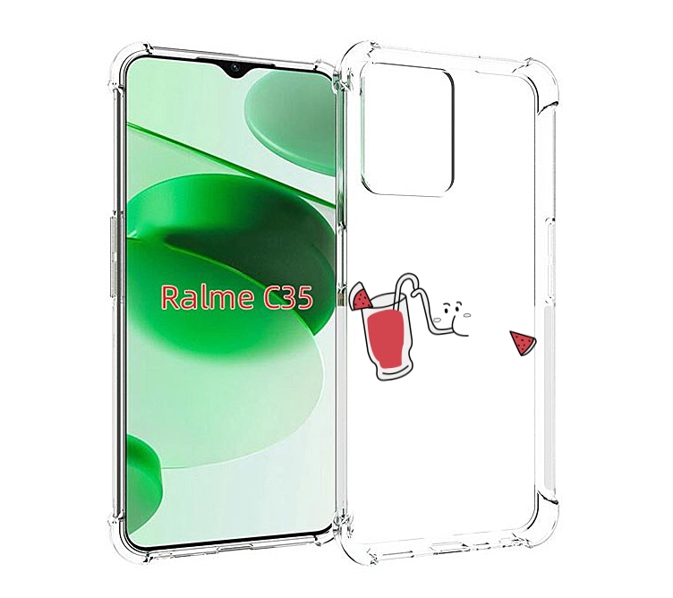 

Чехол MyPads арбузный-напиток для Realme C35 / Narzo 50A Prime, Прозрачный, Tocco
