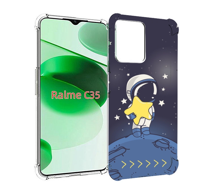 

Чехол MyPads астронавт с звездочкой для Realme C35 / Narzo 50A Prime, Прозрачный, Tocco
