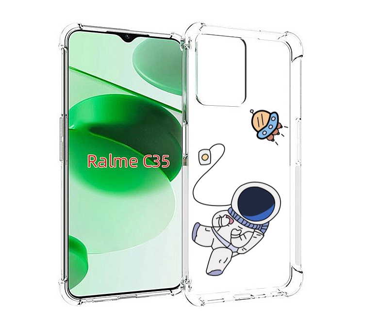 

Чехол MyPads астронавт для Realme C35 / Narzo 50A Prime, Прозрачный, Tocco