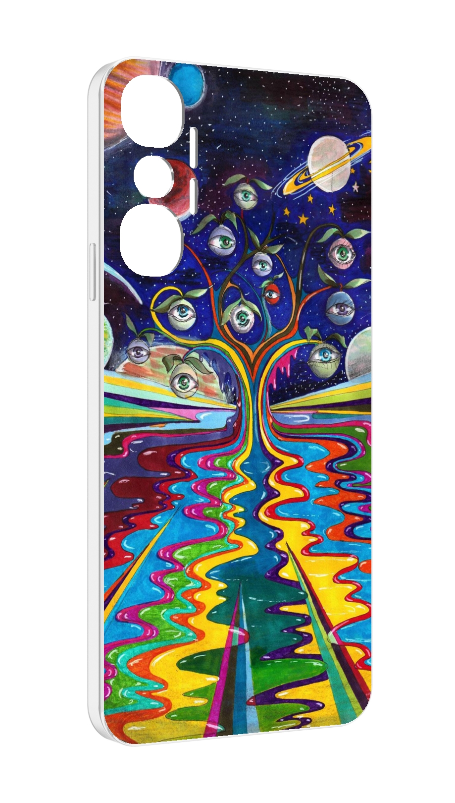 

Чехол MyPads дерево с глазами акварель для Infinix Hot 20 4G, Прозрачный, Tocco