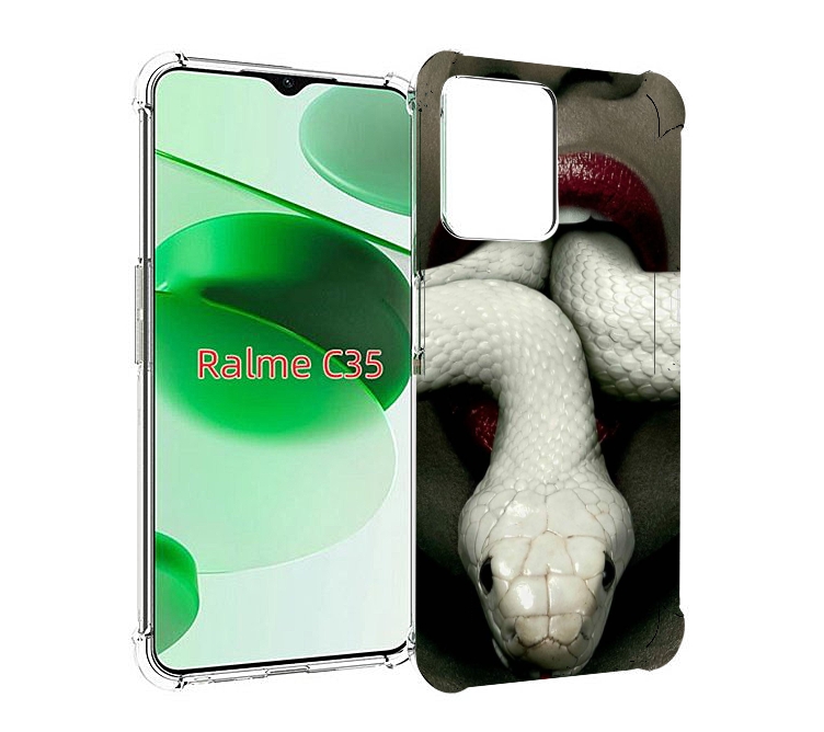 

Чехол MyPads белая-змея для Realme C35 / Narzo 50A Prime, Прозрачный, Tocco
