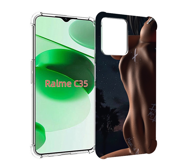 

Чехол MyPads белые-татуировки-на-теле для Realme C35 / Narzo 50A Prime, Прозрачный, Tocco