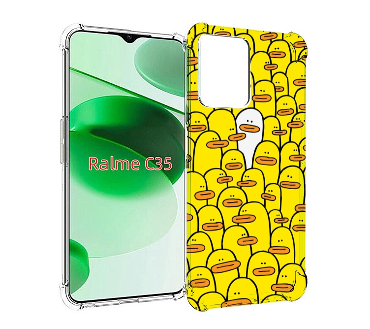 

Чехол MyPads белый среди желтых для Realme C35 / Narzo 50A Prime, Прозрачный, Tocco