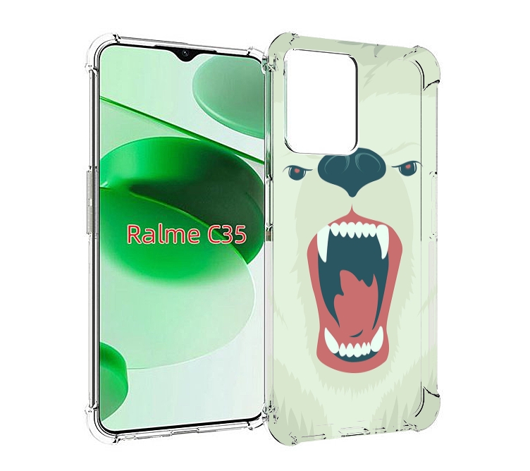 

Чехол MyPads белый-медведь для Realme C35 / Narzo 50A Prime, Прозрачный, Tocco