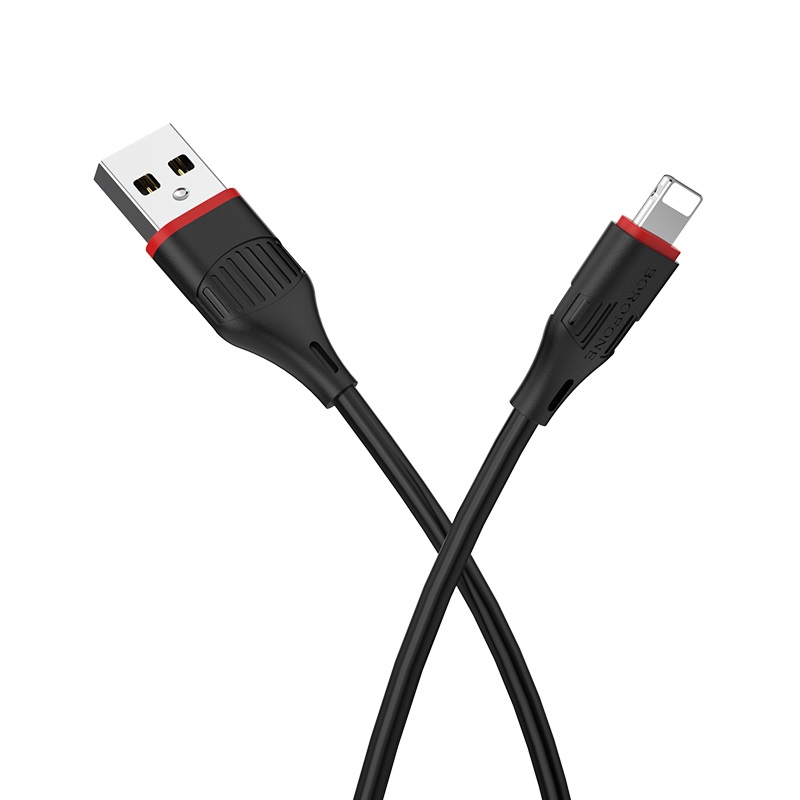 Кабель Borofone BX17 Enjoy USB - Lightning charging cable 3A 1 м черный 250₽