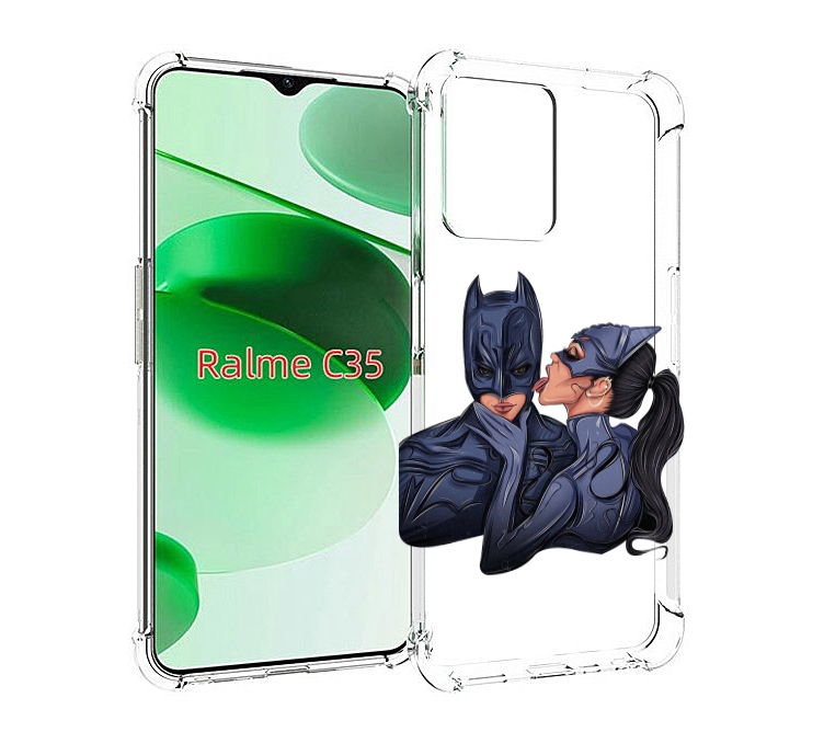 

Чехол MyPads бетман-и-кошка для Realme C35 / Narzo 50A Prime, Прозрачный, Tocco