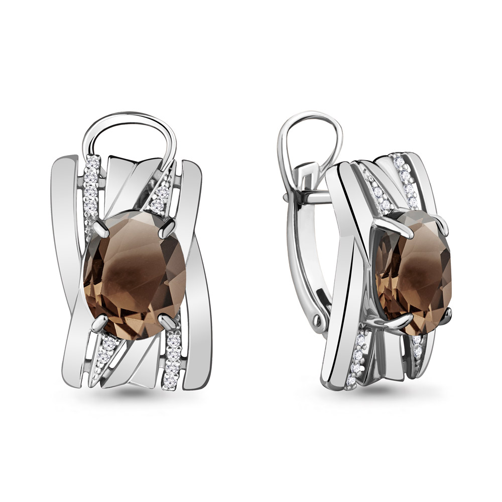

Серьги из серебра с кварцем Aquamarine 4478801А_925_р, 4478801А_925_р
