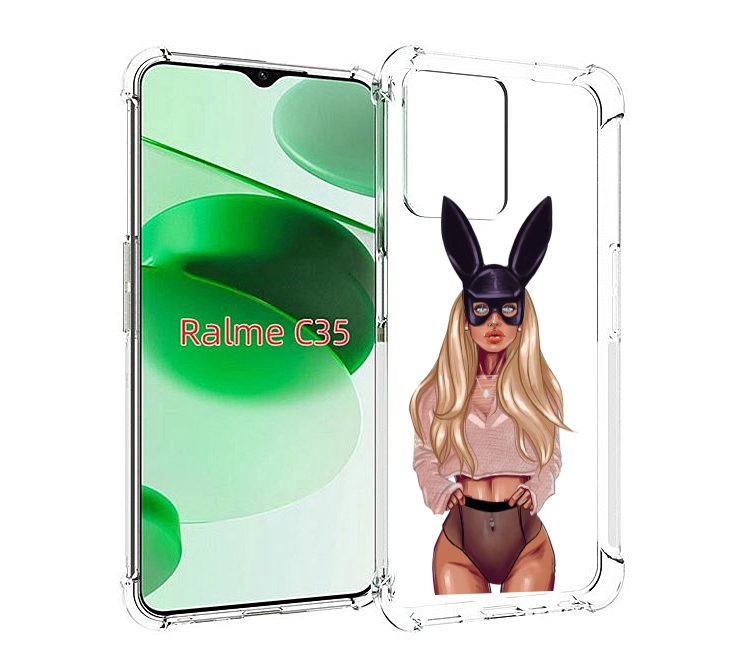 

Чехол MyPads блондинка-с-ушками женский для Realme C35 / Narzo 50A Prime, Прозрачный, Tocco