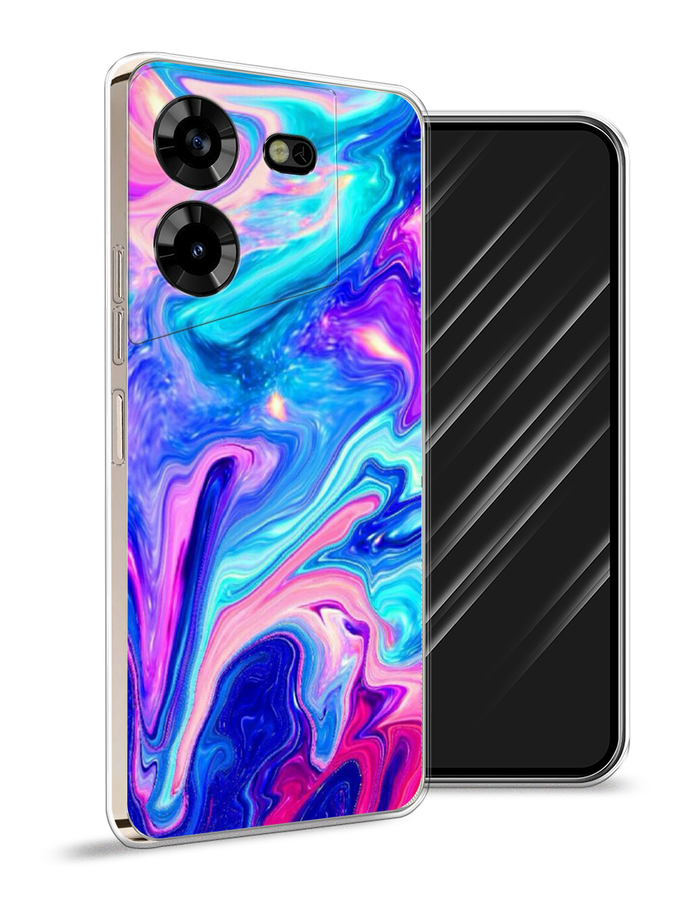 

Чехол Awog на Tecno Pova 5 "Потеки краски", Розовый, 303950-10