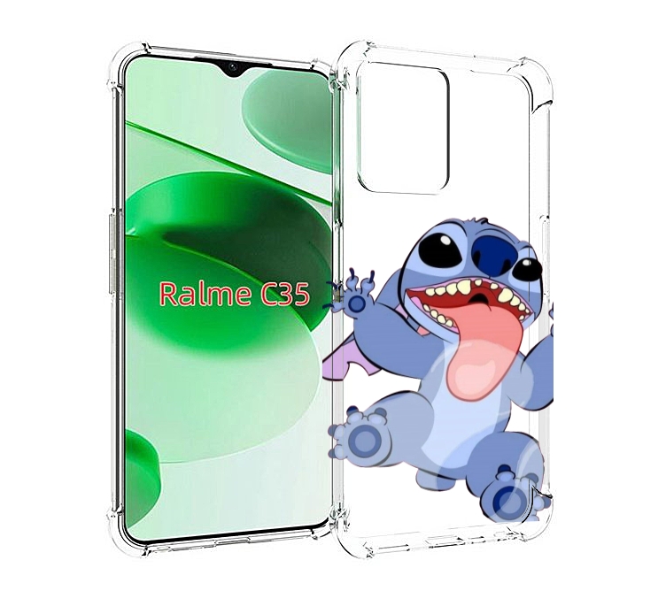 

Чехол MyPads большой-стич для Realme C35 / Narzo 50A Prime, Прозрачный, Tocco