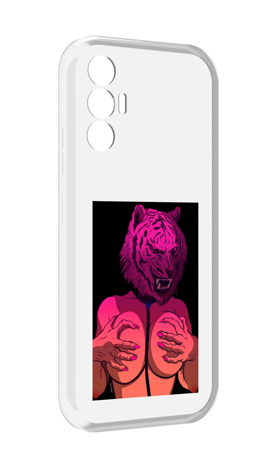 

Чехол MyPads тигр с секретом женский для Tecno Pova 3, Прозрачный, Tocco