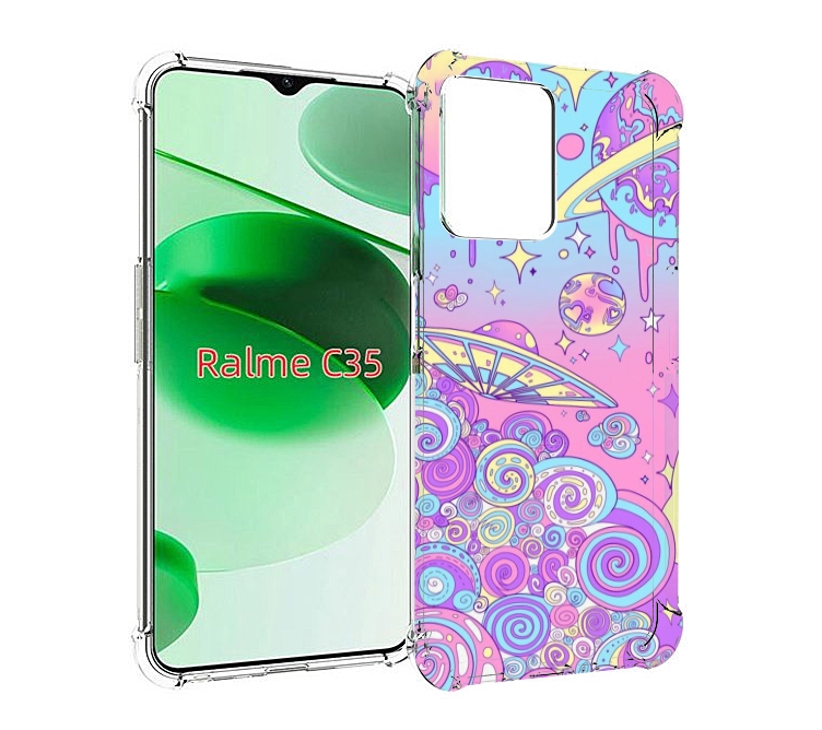 

Чехол MyPads ванильные планеты для Realme C35 / Narzo 50A Prime, Прозрачный, Tocco