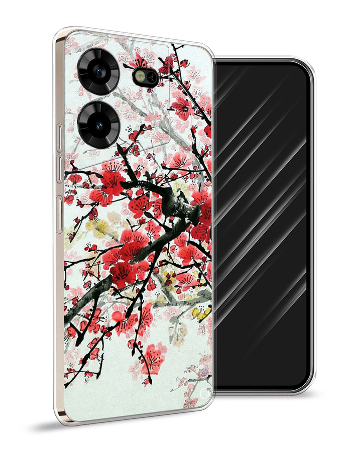 

Чехол Awog на Tecno Pova 5 "Сакура", Розовый;черный, 303950-4